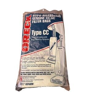 Oreck Type CC Hypo-Allergenic Genuine Celoc Filter Bags – 8 Pack – Fits XL5, XL7